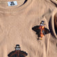 Beige Sequin Turkey Corded Crew