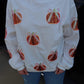 Bow Pumpkin Sequin Corded Crew