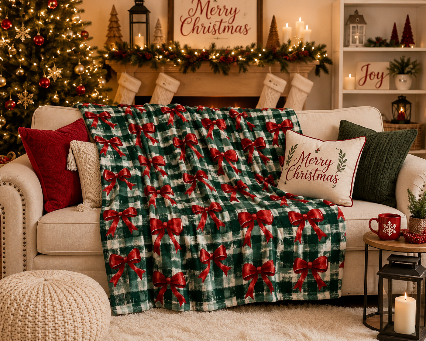 Christmas Bows Blanket *Pre Order* *CIJ SPECIAL*