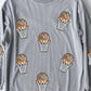 (MULTI COLOR) Sequin Basketball Corded Crews