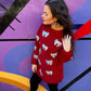 Preorder Red/Silver Sequin Bow Corded Crew