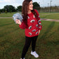 Sequin Football Corded Crews
