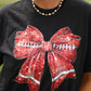 Red Faux Glitter Football Tee