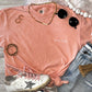 Peach Dainty Mama Embroidered Tee