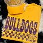 Checkered Faux Glitter Stars School Spirit Custom Tee