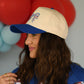 **SALE** Blue Patriotic embroidered Bow Hat