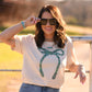 Turquoise Bow Tee