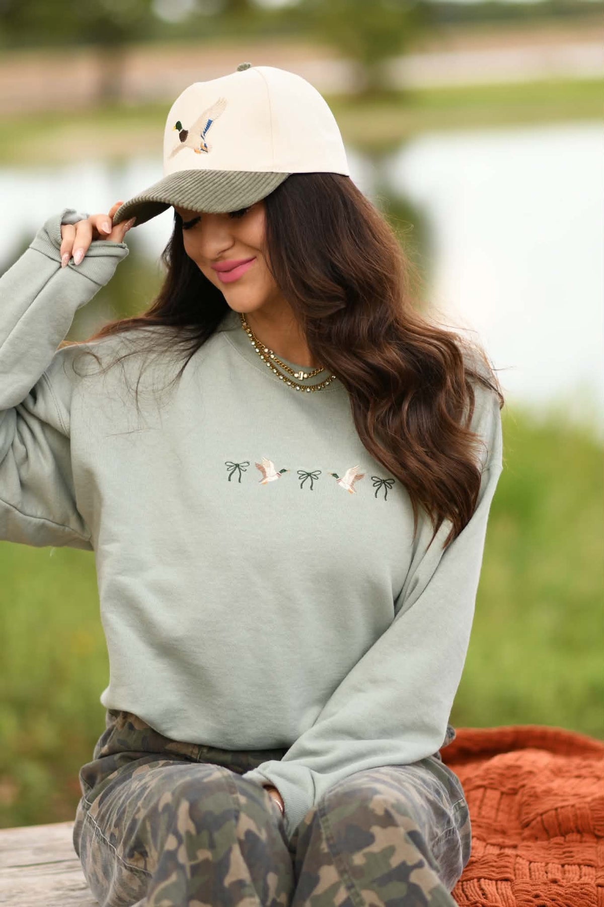 Ducks and Bows Embroidered Sweatshirt