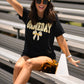 Gold Game Day Gingham Bow Tee