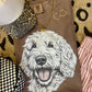 White Doodle Faux Rhinestone Dog Tee