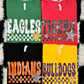 Checkered Faux Glitter Stars School Spirit Custom Tee