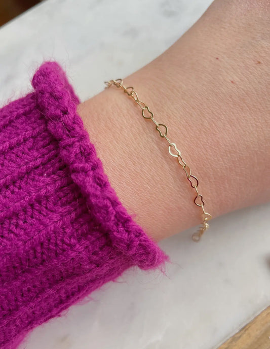 Gold Heart Chain Bracelet