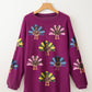 Multicolor Turkey Sequin Corded Crews