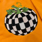 Checkered Pumpkin Embroidered Sweatshirt