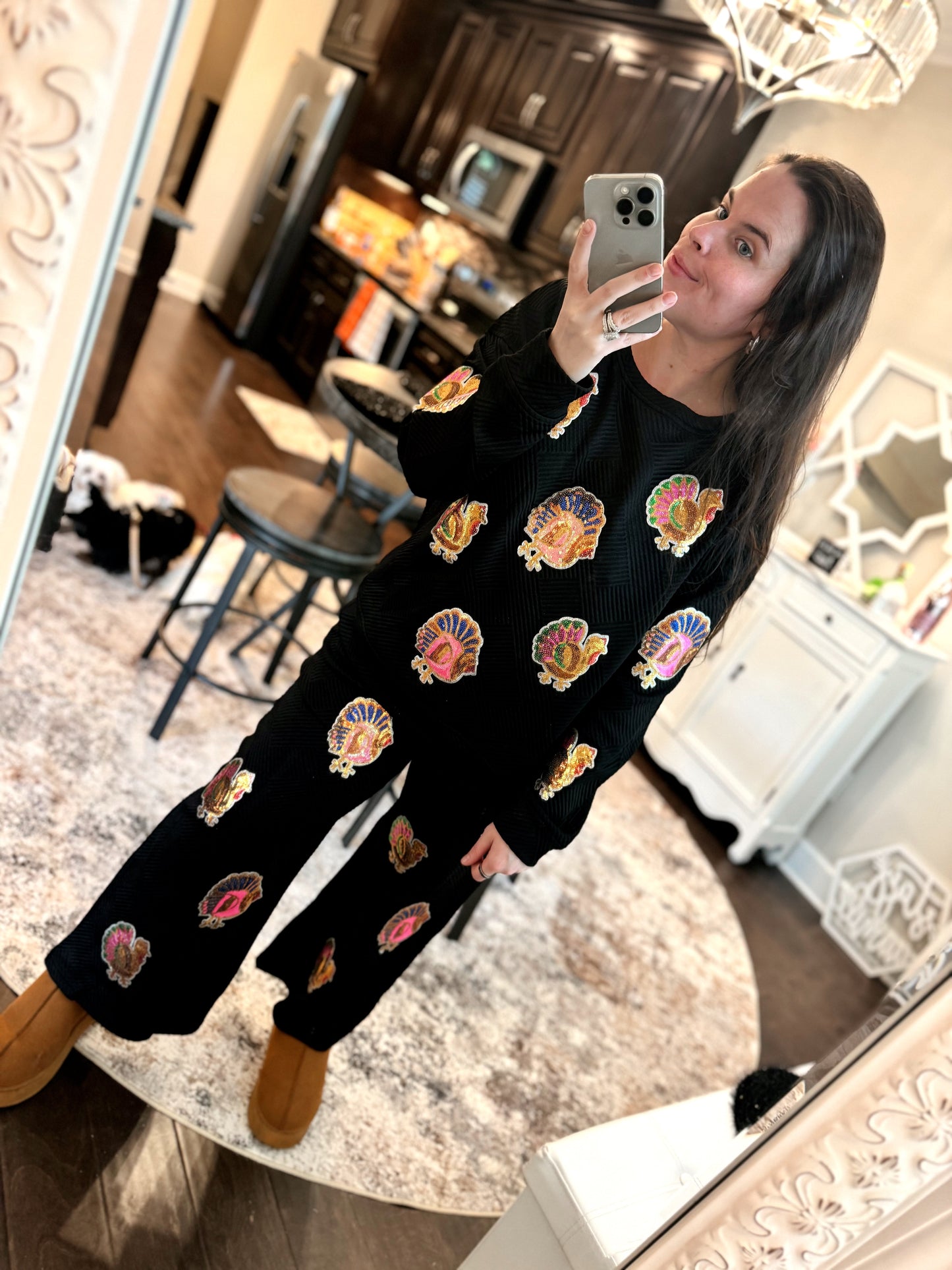 Black Sequin Turkey Set