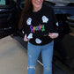Spooky Sequin Corded Crew