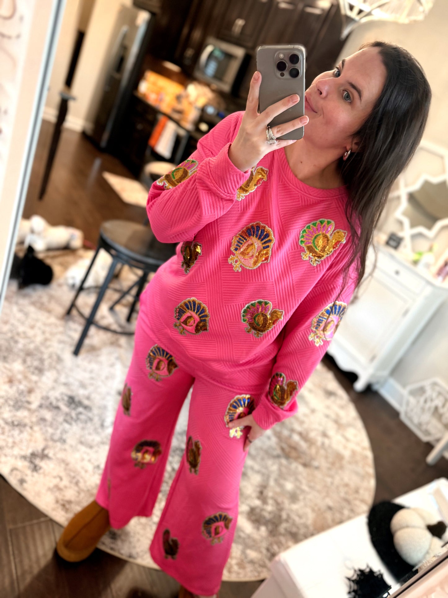 Pink Sequin Turkey Set