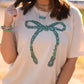 Turquoise Bow Tee