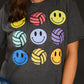 Neon Volleyballs And Smileys Tee