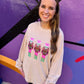 RTS Beige/Pink Sequin Nutcracker Corded Crew