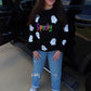 Spooky Sequin Corded Crew