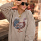 Faux Rhinestone Turkey Sweatshirt
