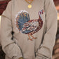 Faux Rhinestone Turkey Sweatshirt