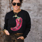 Disco Chili Pepper Cropped Sweatshirt