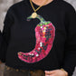 Disco Chili Pepper Cropped Sweatshirt