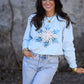 Faux Crochet Snowflake Long Sleeve Tee