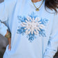 Faux Crochet Snowflake Long Sleeve Tee