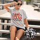 Texas Checkered Bow Tee