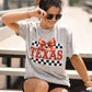 Texas Checkered Bow Tee