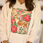 Floral Deer Sweatshirt