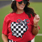 OH Checkered State Bow Tee
