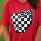 OH Checkered State Bow Tee