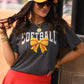 Faux Yarn Bow Softball Tee