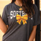 Faux Yarn Bow Softball Tee