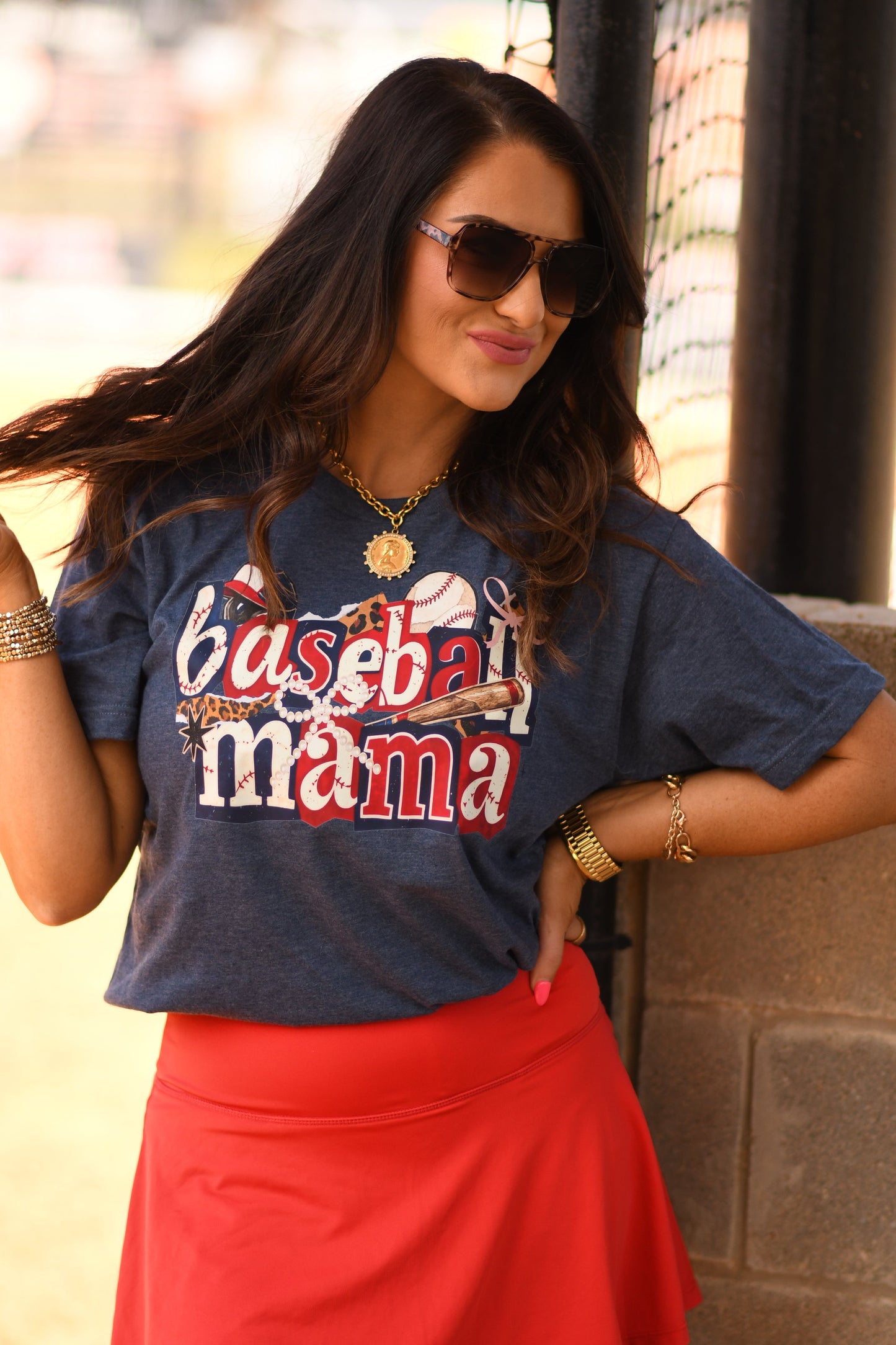 Baseball Mama Icons Tee