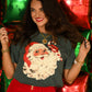 Vintage Candy Cane Santa Tee/Long Sleeve