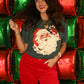 Vintage Candy Cane Santa Tee/Long Sleeve