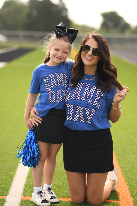 *SALE* RTS Blue Checkered Game Day Tee