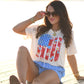 Floral Swatch Flag Tee