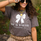 She Is Worthy White Bow Tee