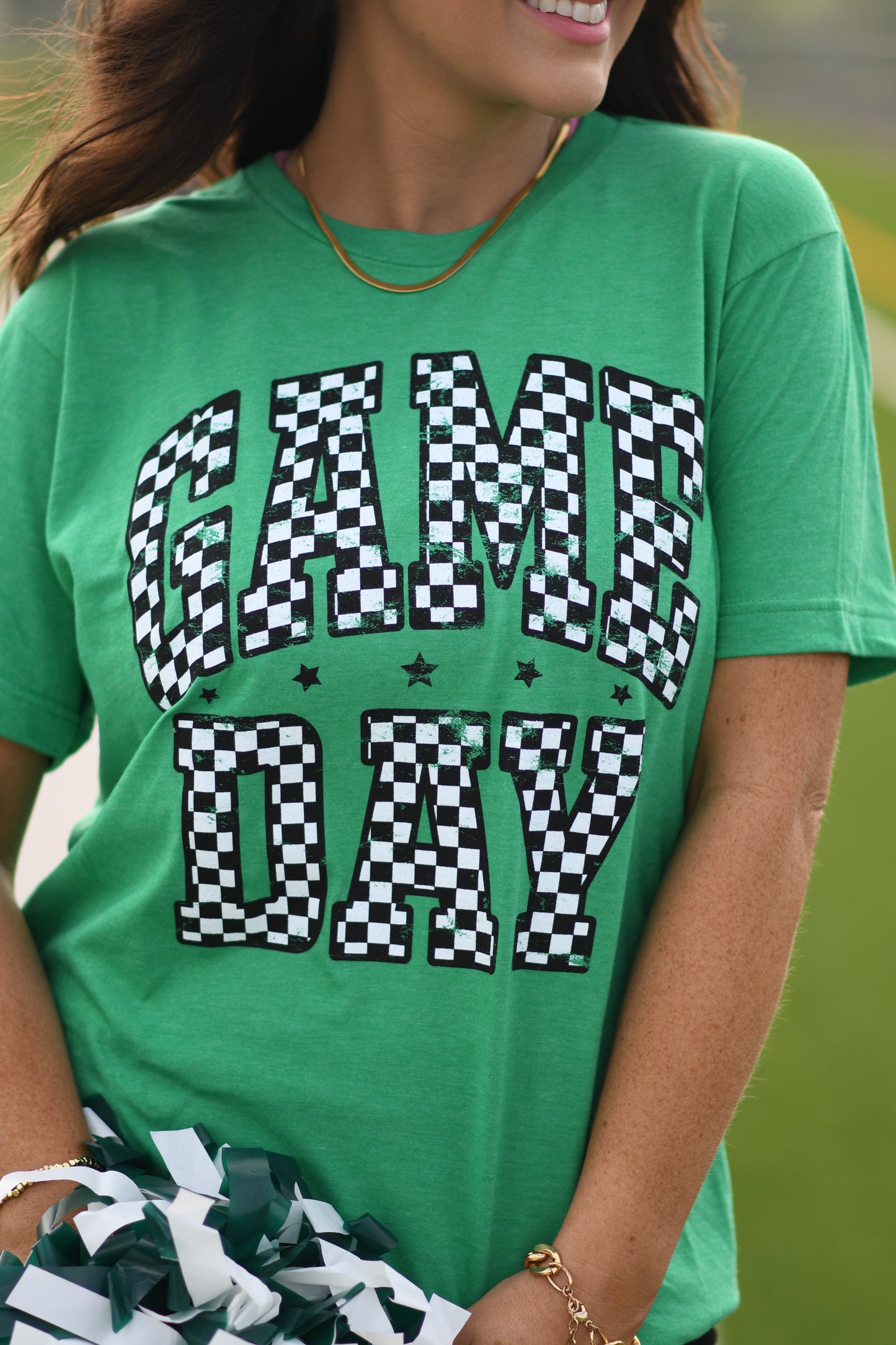 *SALE* RTS Green Checkered Game Day Tee