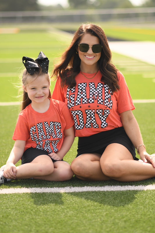 *SALE* RTS Orange Checkered Game Day Tee