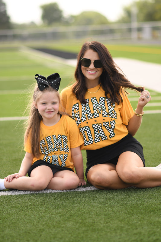 *SALE* RTS Gold Checkered Game Day Tee