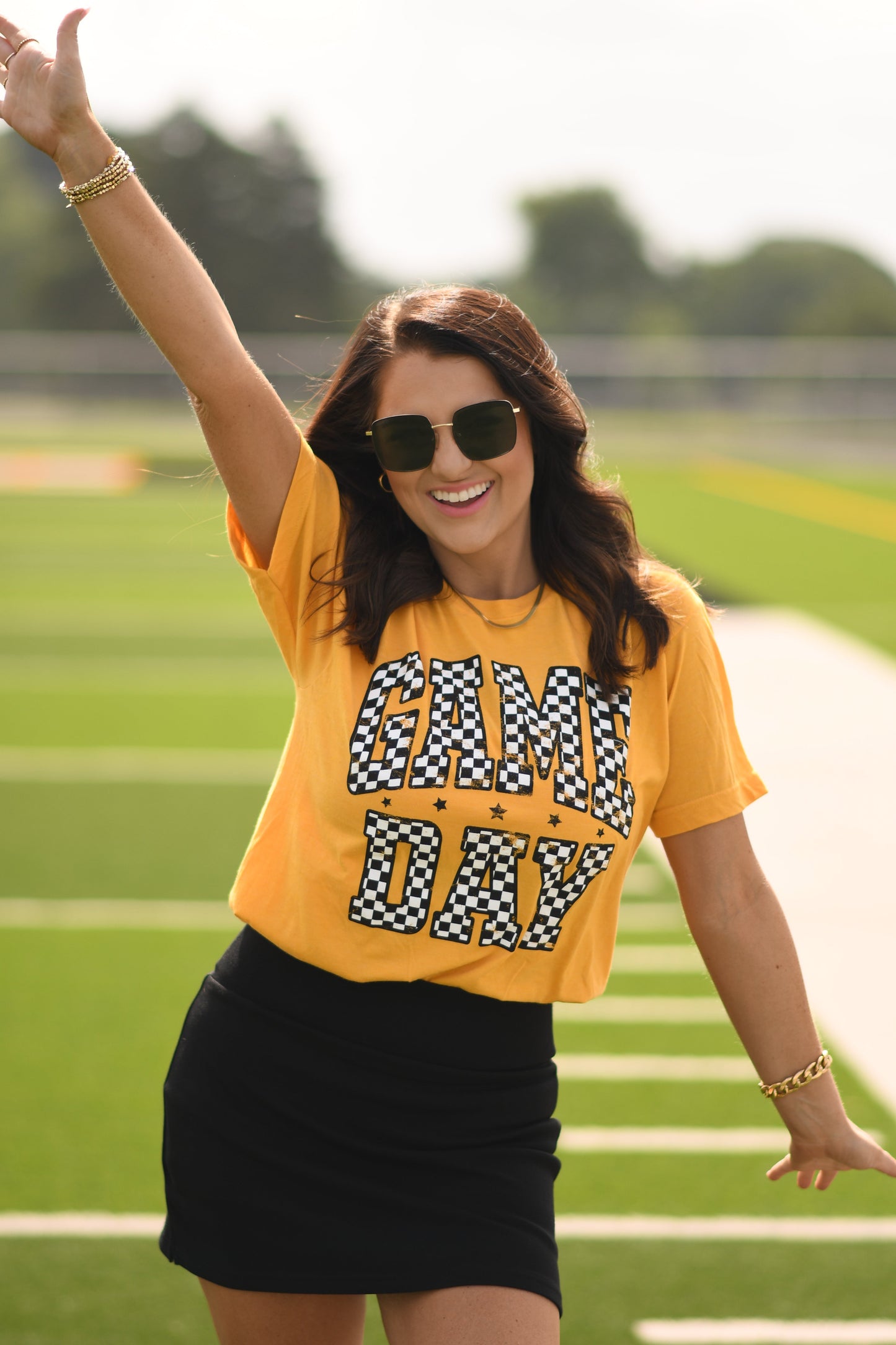 *SALE* RTS Gold Checkered Game Day Tee