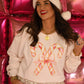 Pink Candy Cane Bow Sweatshirt/Tee