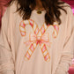 Pink Candy Cane Bow Sweatshirt/Tee